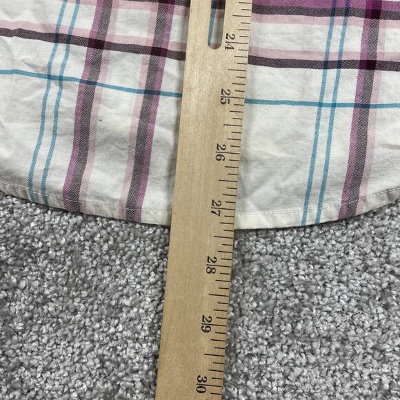 Pendleton Flannel Shirt Womens Medium Plaid Outdoors Fall Button Up White - Picture 9 of 11